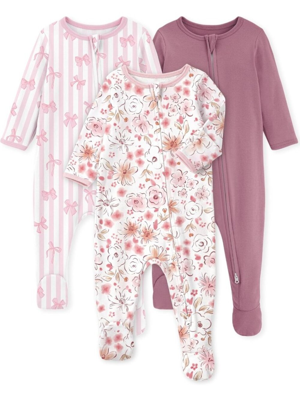 Organic Cotton Baby Pajamas Set | 3pcs Footed Sleepers for Newborns & Infants